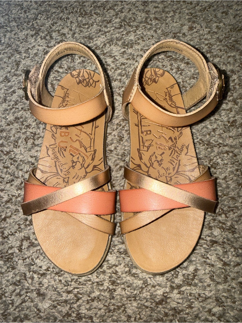 Blowfish Malibu Toddler Girls Brown and Pink Sandals Size 12